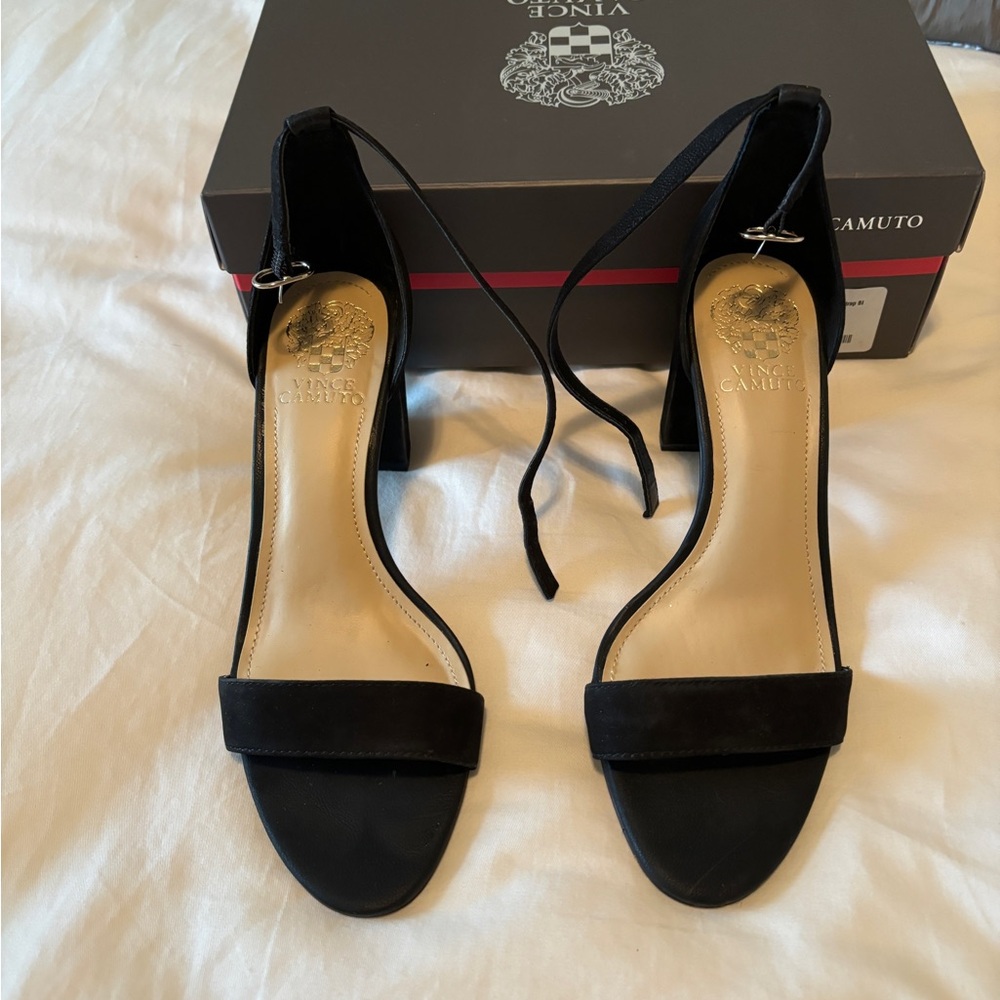 Vince Camuto Black Suede Block Heel